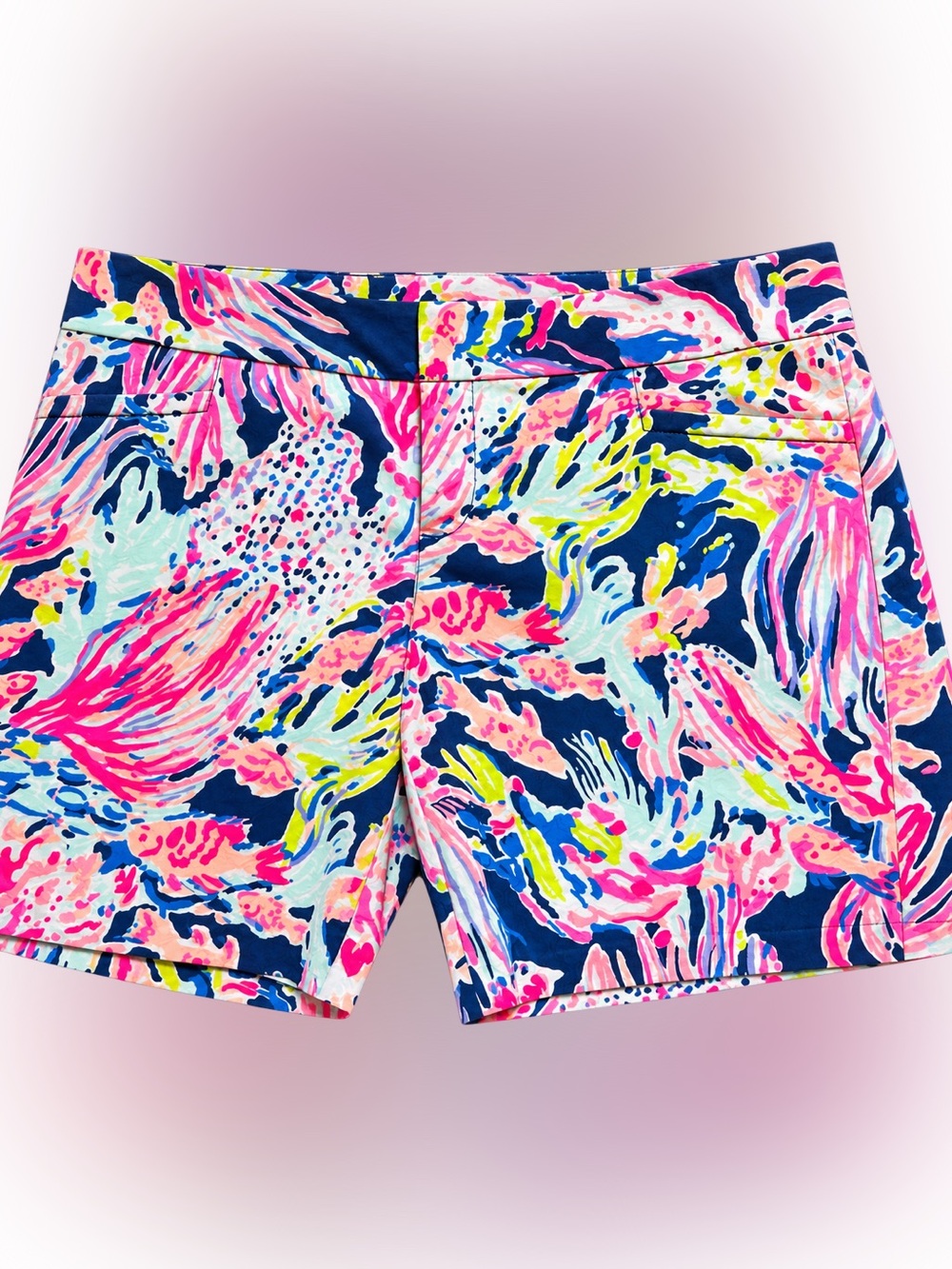 Lilly Pulitzer 9" Inseam Colorful Coral Print Beach Shorts